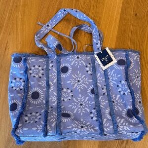 Roller Rabbit x Target- Star Medallion Fringe Canvas Tote Bag (Blue). NWT!